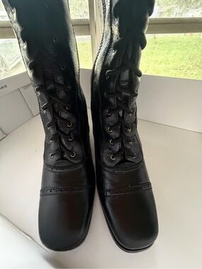Aj Valenci Black Lace-Up Women's Leather Boots